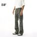 EF JEANS | 2025 Spring New Product Micro-pull Loose Deconstruction Splicing Camouflage Mopping Casual Jeans Tide_mkmklike.com