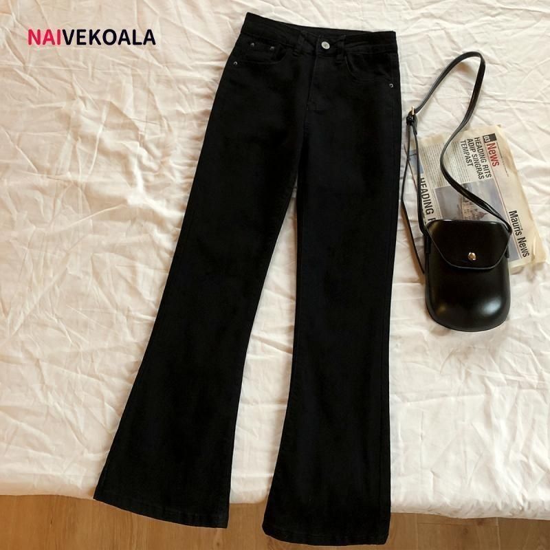 Plus-size Fashion Black Jeans Women, New Spring/summer Style, Versatile Slim-fit Mid-waist Micro-flared Long Pants For_mkmklike.com