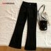 Plus-size Fashion Black Jeans Women, New Spring/summer Style, Versatile Slim-fit Mid-waist Micro-flared Long Pants For_mkmklike.com