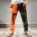 Woven Patchwork American High-End Distressed Denim Slim Cargo Design Trendy Brand Cool Men's Long Pants_mkmklike.com