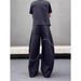 American Retro Washed Black Scimitar Jeans Men's Spring And Autumn Trendy High Street Loose Casual Wide-leg Trousers Men_mkmklike.com