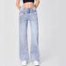 Women's Wide Leg Jeans Loose Straight Retro Washed Cotton Trousers Casual Fashion Office Lady Street Style Spring/Autumn_mkmklike.com