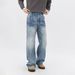 Men's Clothing Washed Straight Wide Leg Drape Trendy High Street Mopping Pants_mkmklike.com