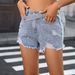 K New Worn Nail Bead Fashionable Slimming Denim Shorts_mkmklike.com