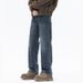 Cleanfit Autumn And Winter New Jeans Men's Fit Straight Tube Loose Plus Size Youth Middle Waist Trendy Retro Washed Rice Can Eight Tubes_mkmklike.com