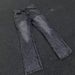 Black & Gray Cleanfit Flared Jeans 517 Self-Made Washed Distressed Snowflake Marble Pattern mid Waist Straight Pants_mkmklike.com