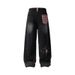 Vintage Embroidered Patchwork Denim Pants - Relaxed Fit Wide Leg Unisex Jeans For Spring & Summer_mkmklike.com