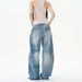 Baggy Ladies Wide Leg Trousers Fashion Low Rise Long Pants Vintage Straight Leg Trousers With Pockets Womens' Casual Pants_mkmklike.com