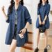 Chicco New 2025 Autumn Royal Sister Style Casual Socialite Women's Cotton Polo Collar Loose Fit Ladies Denim Jacket_mkmklike.com