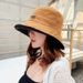 Hot Sale Letter Embroidery Fisherman Hat For Women Double-sided Outdoor Fishing Casual Panama Bucket Sunscreen Sun Cap_mkmklike.com
