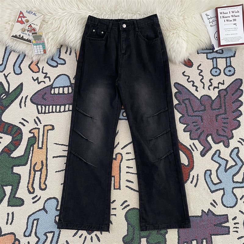 Men's Clothing 2025 Heavyweight All Match Retro Flared Pants Trendy Brand Loose Straight Wide Leg Pants_mkmklike.com