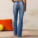 Vintage Stretch Flare Jeans For Women - High Waist Retro Denim Pants With Classic Wash, Comfort Fit, Street Style Fashion_mkmklike.com