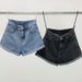 Women's High Waist Denim Shorts Korean Style Summer 2026 Loose Fit Slimming Trendy Rolled up Hem a Line Wide Leg Hot Pants_mkmklike.com
