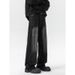 Men's Retro Lightning Print Jeans – Loose Straight Wide Leg Denim Pants For Streetwear & Casual_mkmklike.com