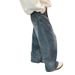 Men's High Street Washed Denim Jeans Relaxed Straight-Leg Vintage Style Retro Blue Sizes S-3XL_mkmklike.com