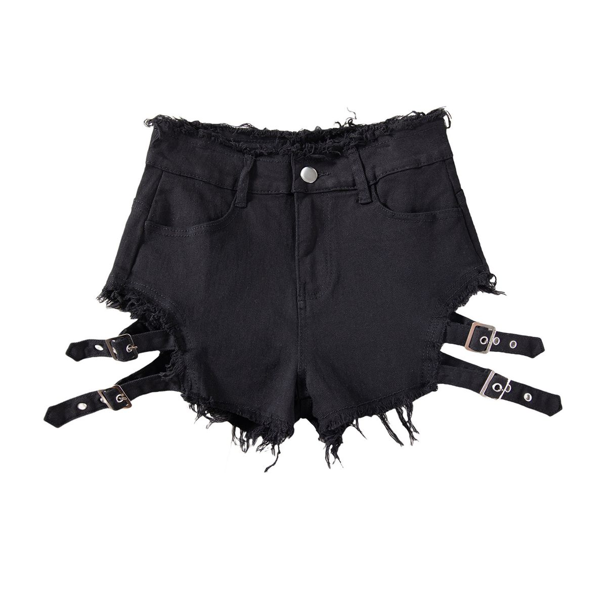 K New Sexy Nightclub Nightclubs Women's High Waisted Denim Shorts, Letter Jeans, Ripped Holes, Slimming Effect_mkmklike.com