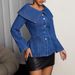 Street Style Oversized Collar Denim Long Sleeve Coat Versatile Fashion Sexy Personality Women's Jacket Trendy_mkmklike.com