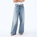 Y2K Vintage Washed Wide-Leg Jeans – High Waist Asymmetrical Hem Straight Denim Pants For Women_mkmklike.com