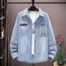 Vintage Washed Denim Jacket – Oversized Youth Coat For Teens & College Students (Black/Blue, M-XXXXL)_mkmklike.com