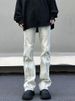 Huihuang Diqi Men's Retro Washed Light Jeans High Street Cleanfit Loose Straight Leg Trendy Brand Denim_mkmklike.com
