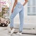 Women's Slim Fit Straight Leg Jeans – Classic Blue Denim Pants – High Waist Cotton Trousers_mkmklike.com