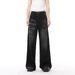 Men's Vintage Washed Jeans – Distressed Loose Straight Leg Denim Pants (S-XL, Black Gray)_mkmklike.com