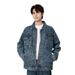 2024 In Stock Autumn New Vintage Full Print Washed Men's Denim Jacket Loose Trendy Fashion Top For Men_mkmklike.com