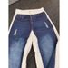 White Blue Patchwork American-style Curved Jeans For Men, European American High Street Design, Stylish And Versatile,_mkmklike.com
