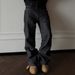Men's American Style Heavyweight Washed Loose Fitting Raw Denim Straight Leg Jeans Trendy Casual Trousers For Wholesale_mkmklike.com