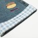 American Street Style Bear Embroidery Straight-Leg Jeans For Men With Design Sense, Rolled Hem, Color-Block Plaid_mkmklike.com