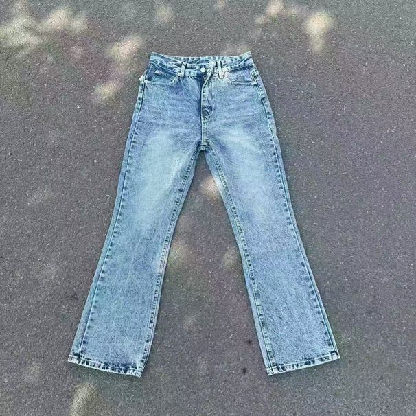 Cleanfit Washed Blue Flared Jeans – Vintage High Street Denim With Marble Tones (S-XL)_mkmklike.com