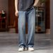 Large Size Men's Clothing New Wide-leg Jeans Men's Straight Cross-border Fattening Plus Size Jeans Men's One-piece Delivery_mkmklike.com