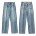 xxbro Men's High Street Loose Fit Jeans – Vintage Washed Straight Leg Denim Pants For Casual & Streetwear Outfits_mkmklike.com