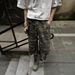 Men's American Retro Camouflage Cropped Jeans Trendy Summer Washed Frayed Edges Multi Pocket Loose Cargo Shorts_mkmklike.com