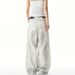 China-Chic Worn Down American Dirty White Jeans Women's Loose Draping Straight Leg Pants_mkmklike.com