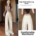 off White High Waist Wide Leg Jeans Slimming Patchwork Curved Scimitar Pants for Women Spring Autumn 2025 Style_mkmklike.com