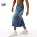 EF JEANS | 2024 Summer New American Fashion Retro Loose And Thin Seven-point Jeans Trendy Versatile Blue_mkmklike.com