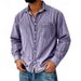 Pulse 2025 Spring New Cross-Border European And Men's Turn-Down Collar Denim American Workwear Vintage Washed Shirt_mkmklike.com