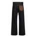 Washed Denim Baggy Jeans For Men & Women – Classic Straight-Leg, Mid-Rise, Non-Stretch Cotton (Black With Horsehair Accents)_mkmklike.com