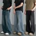 Men's Straight Leg Wide Leg Jeans Midweight Casual Long Pants Loose Fitting American Style Sophisticated Trendy_mkmklike.com