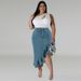 Women's Clothing Large Size Denim Fitted Long Skirt_mkmklike.com