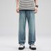 xxbro Men's High Street Loose Fit Jeans – Vintage Washed Straight Leg Denim Pants For Casual & Streetwear Outfits_mkmklike.com