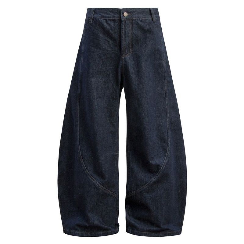 Pure Cross-Border American Style Sickle Banana Jeans Silhouette Retro Slightly Flared Straight Wide-Leg Scimitar_mkmklike.com