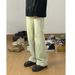 Nordmann Mud Yellow Jeans Men American Retro Loose Straight Trendy Brand High Street Versatile Cool Casual Pants_mkmklike.com