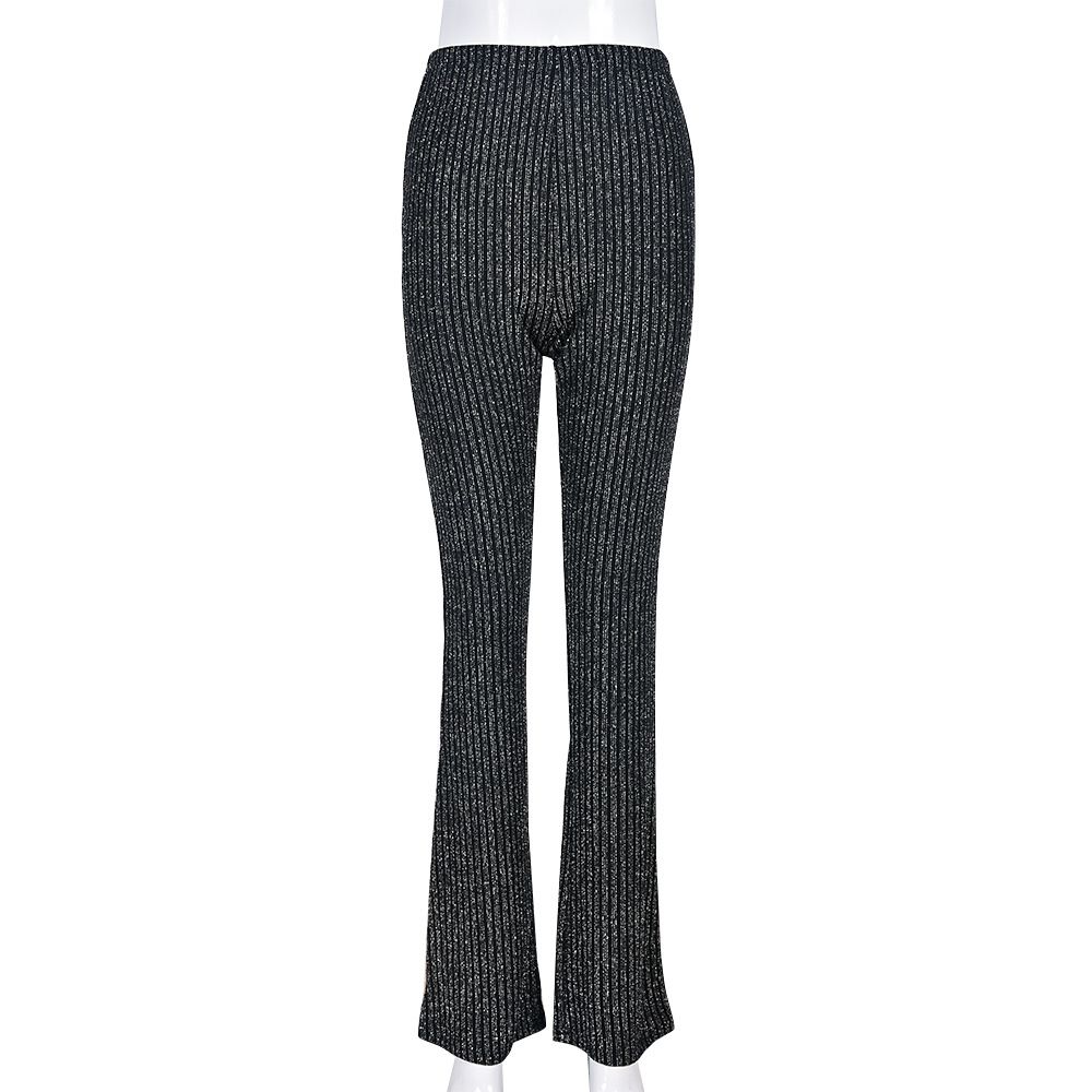 Women's Clothing Slim Fit Striped High Elastic Outerwear Pants_mkmklike.com
