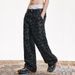 Full Print Dark Floral Casual Straight Long Pants Unisex Street Fashion Design Sense Niche Loose Jeans_mkmklike.com