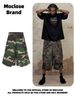 Men's Clothing Men's Trendy Hip Hop Denim Camouflage Shorts Baggy High Street Silhouette With Cargo Pockets 7/8 Length_mkmklike.com
