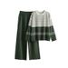 Women's Clothing striped knitted two piece round neck sweater loose casual fashion suit_mkmklike.com