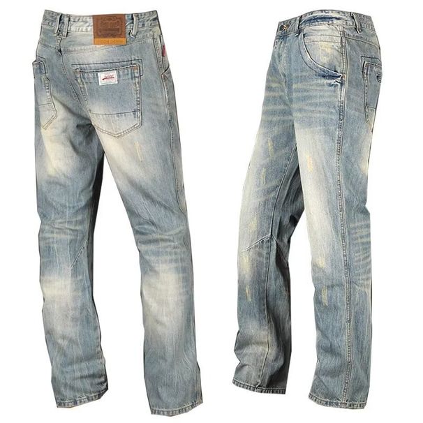 Vintage-Inspired Straight Leg Denim Jeans For Men – Relaxed Fit, High Waist, Button Fly (Sizes 28-36, Dark Blue & Light Wash)_mkmklike.com