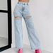 Women's Fashion Ripped Straight Leg Jeans Casual Spring/Summer 2024 Independent Website Wish Cross Border European American Style_mkmklike.com